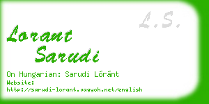 lorant sarudi business card